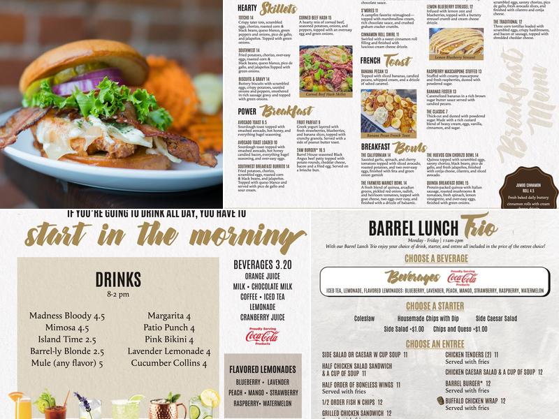 Barrel House Menu