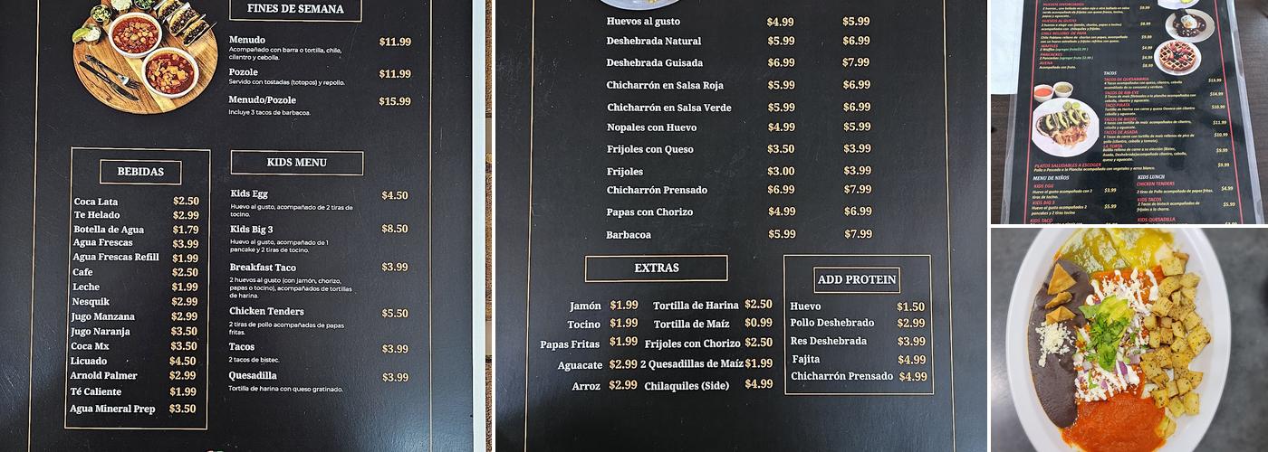 Chilaquiles Menu