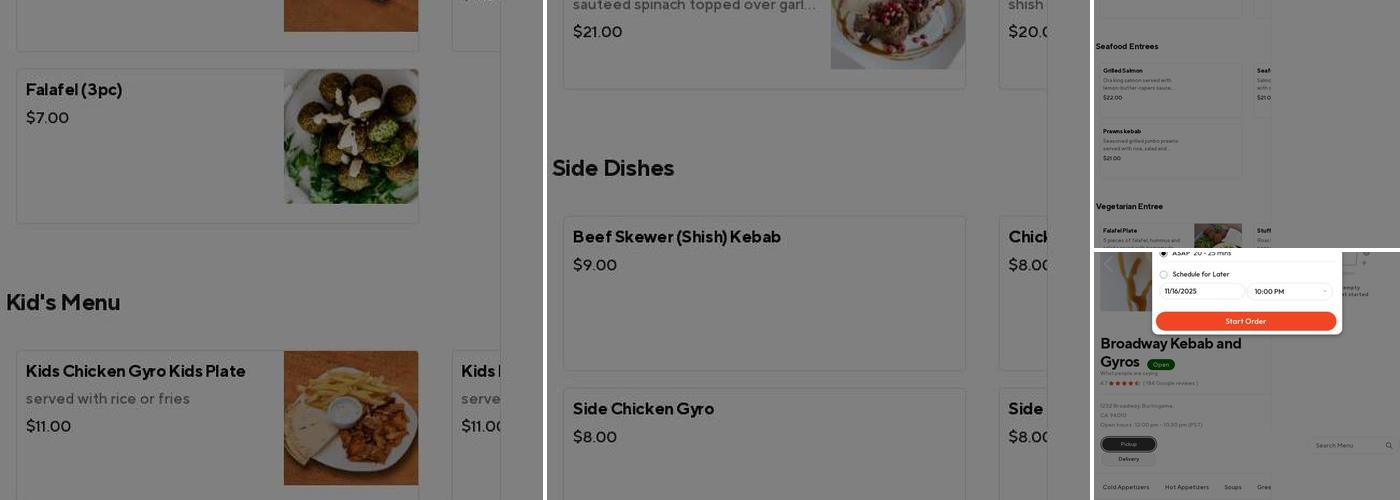 Broadway Kebab & Gyros Menu