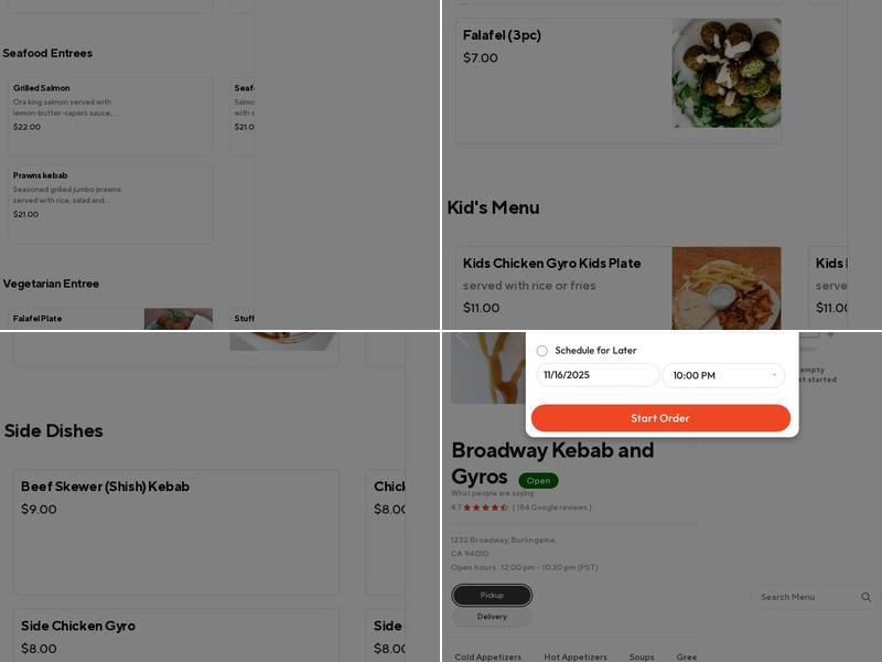 Broadway Kebab & Gyros Menu