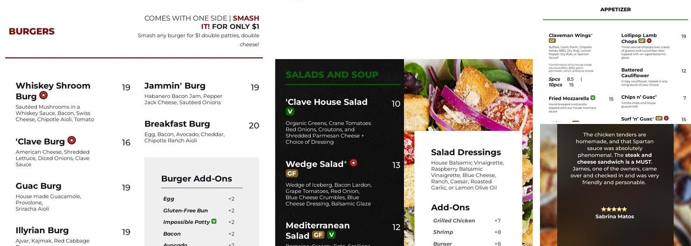 Enclave Grille Menu