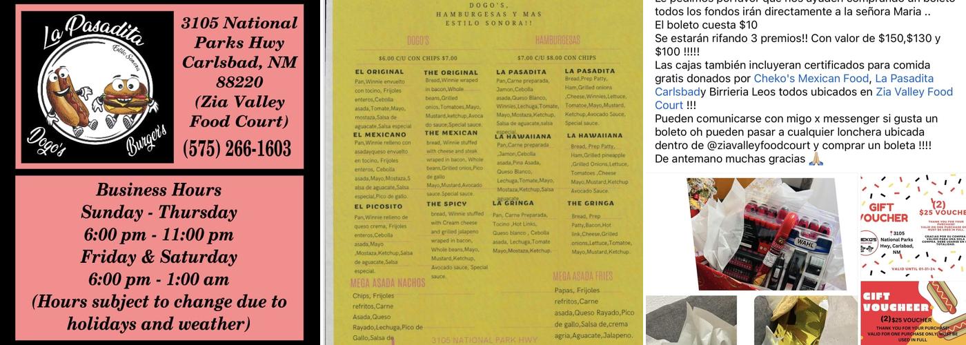 La pasadita Carlsbad Menu