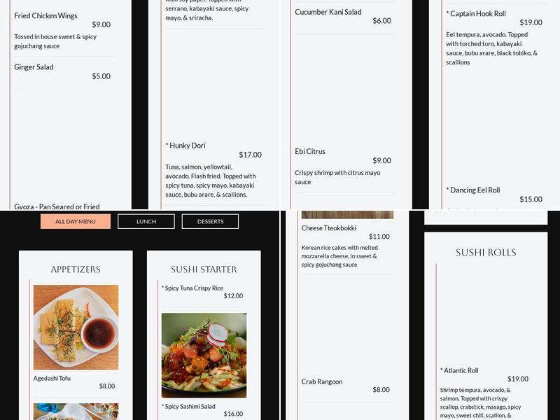 Tora Sushi & Bar Menu