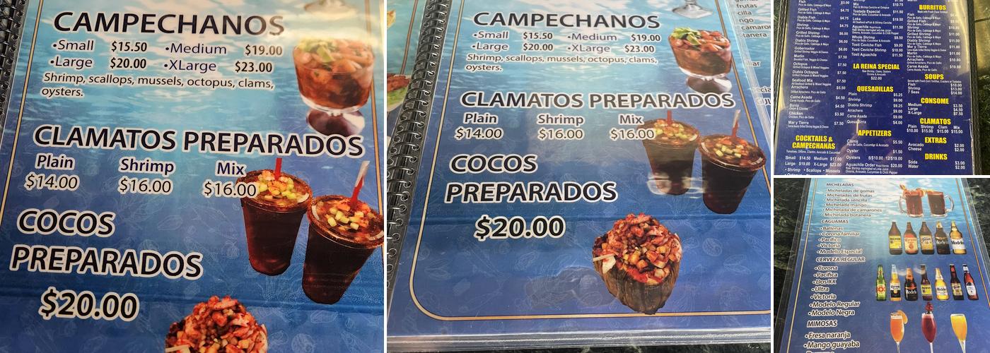 Mariscos La Reyna del Sur Menu