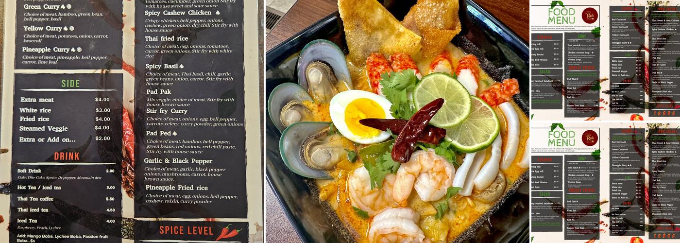 Ruk Thai Kitchen Menu