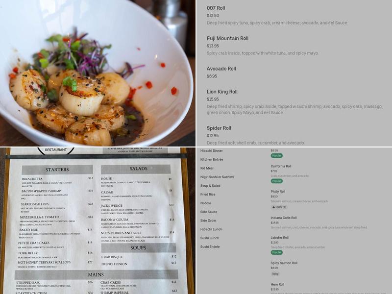 Jack’s on Main Menu