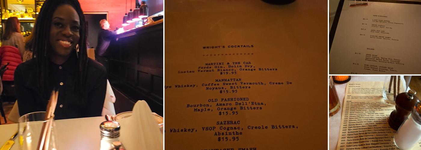 Wright's Tavern Menu