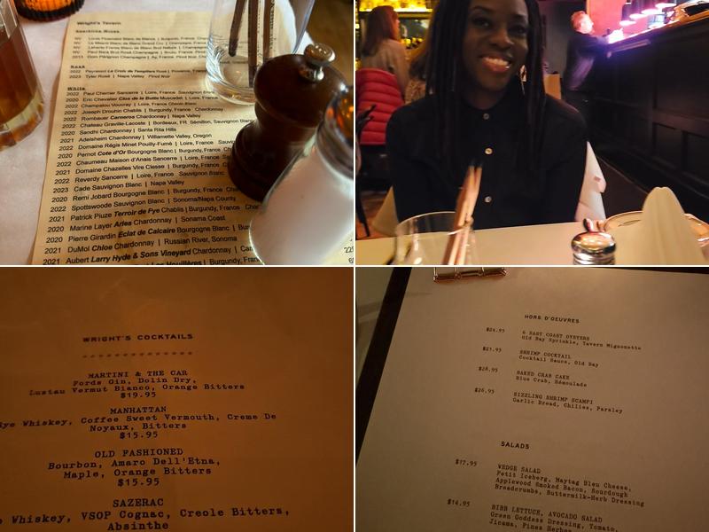 Wright's Tavern Menu