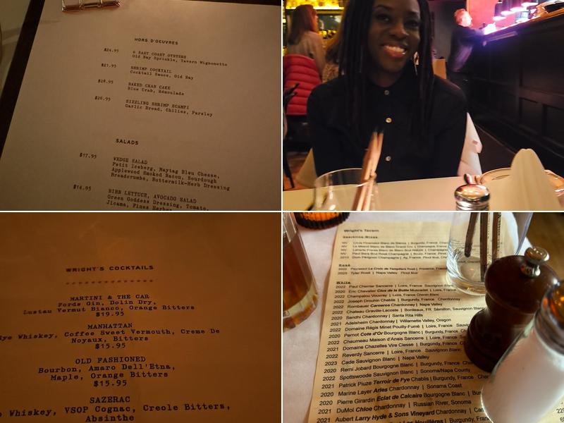 Wright's Tavern Menu