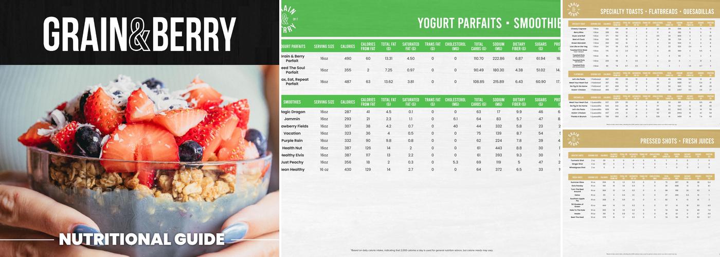 Grain and Berry - Clearwater Menu