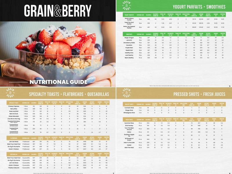 Grain and Berry - Clearwater Menu