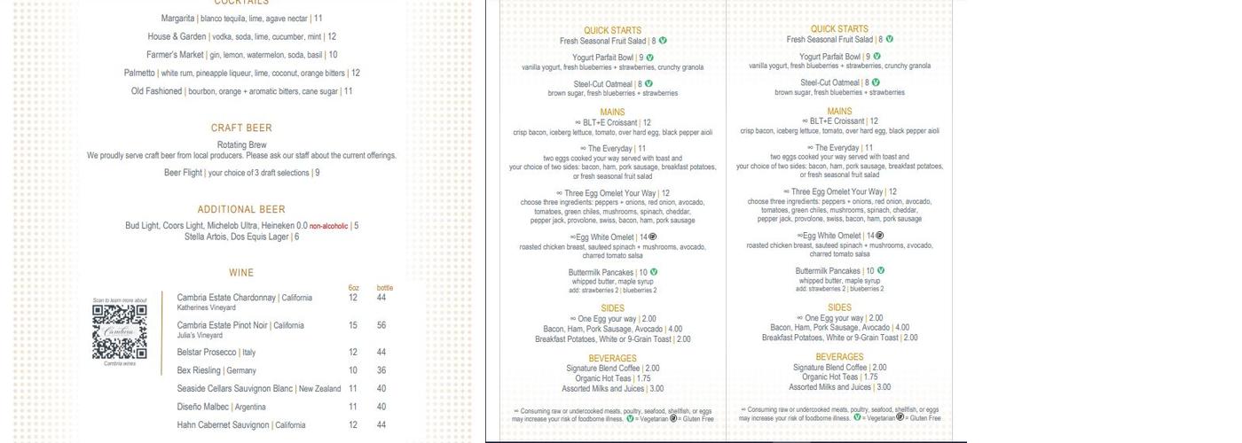 Park and Lady Menu
