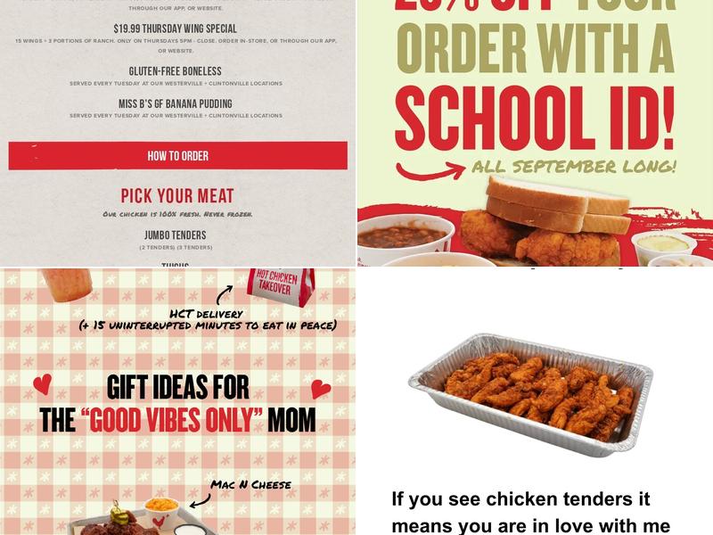 Hot Chicken Takeover Menu