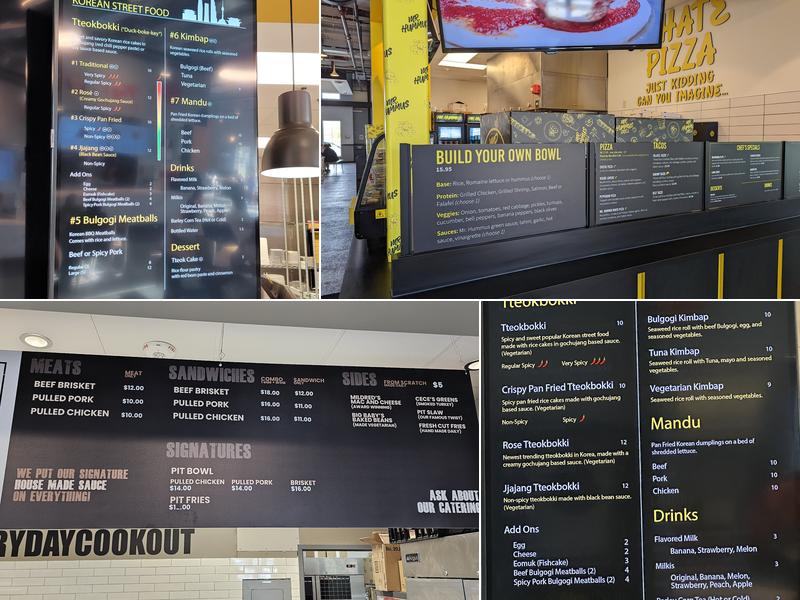 Bubbly Food Hall Menu