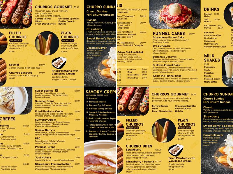 Sweet Berry’s Crepes & Churros Menu