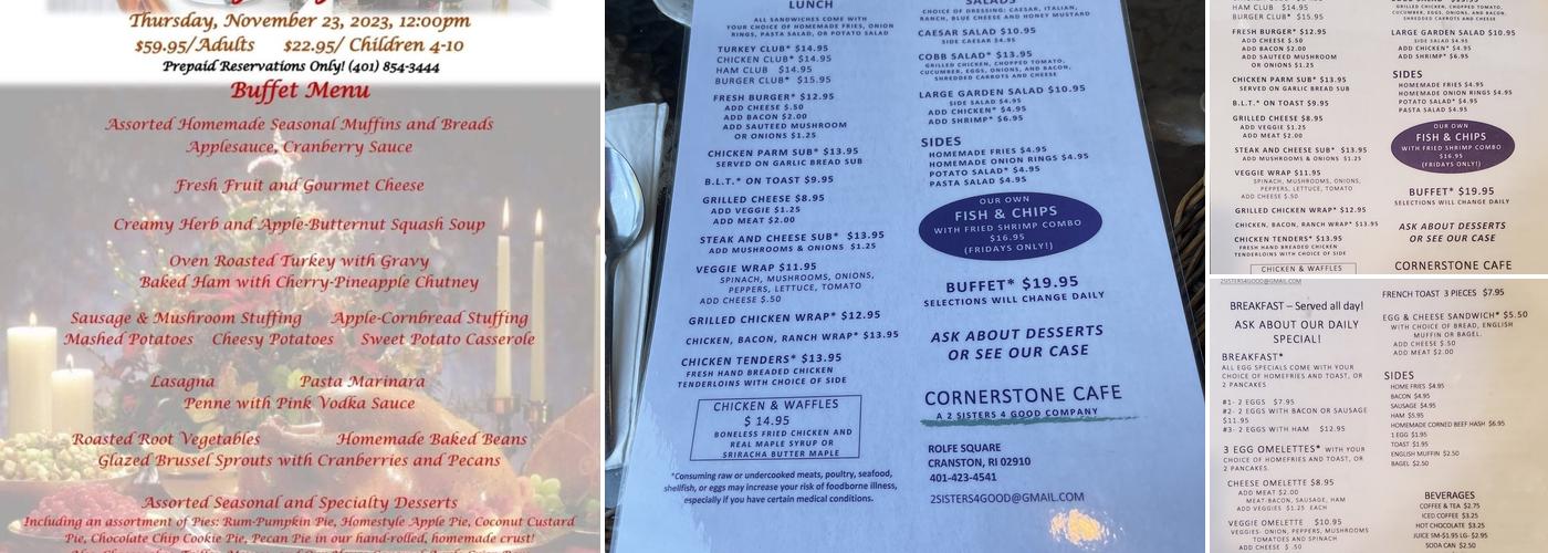2 Sisters 4 Good, LLC Menu