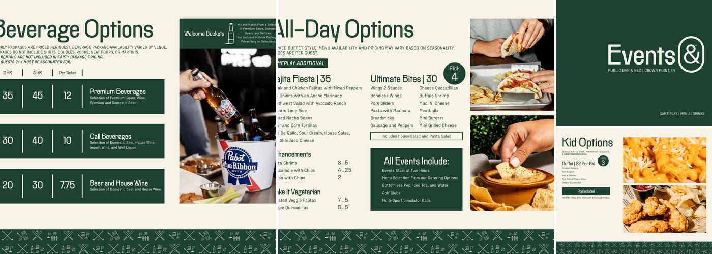 Public Bar & Rec Menu