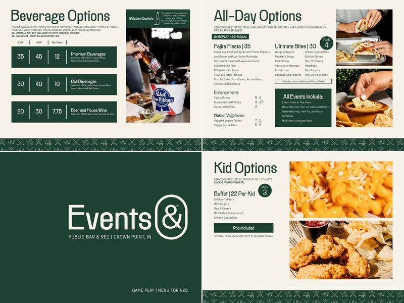 Public Bar & Rec Menu