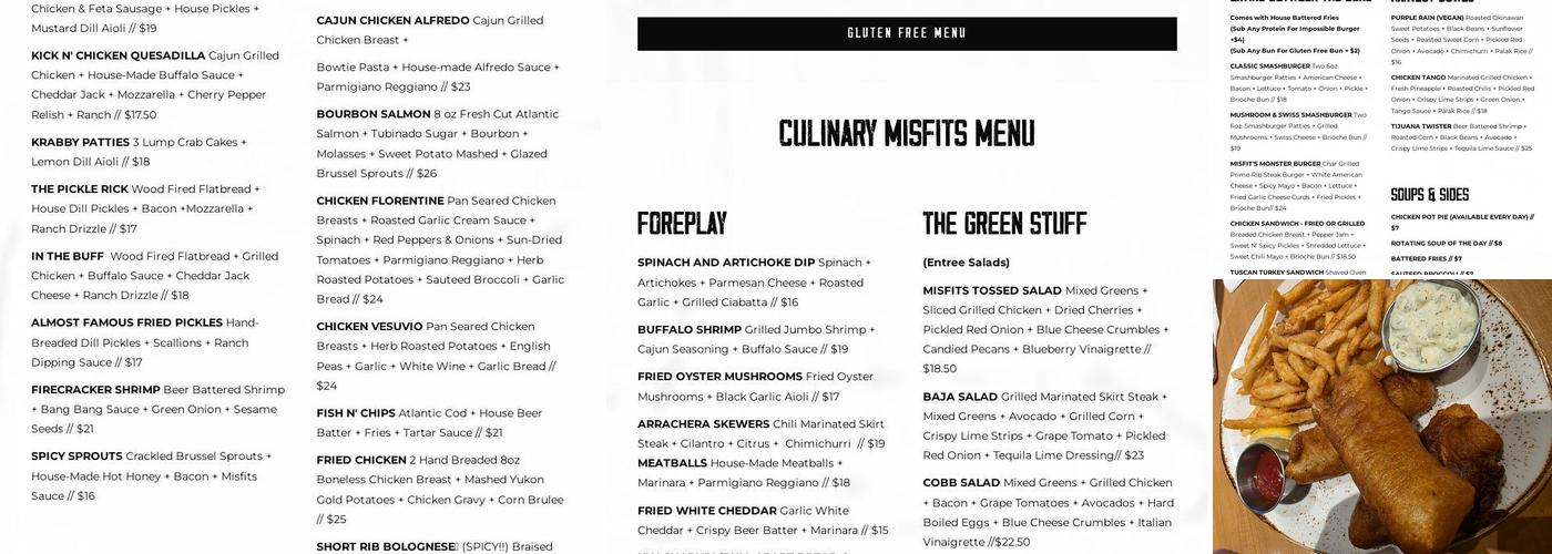 Culinary Misfits Menu