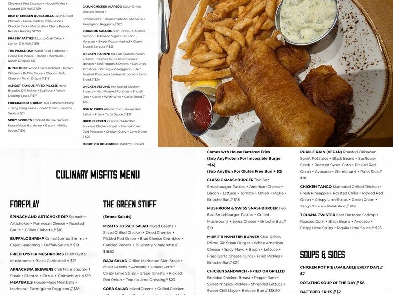 Culinary Misfits Menu