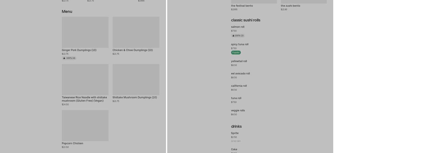 bling bling dumpling Menu