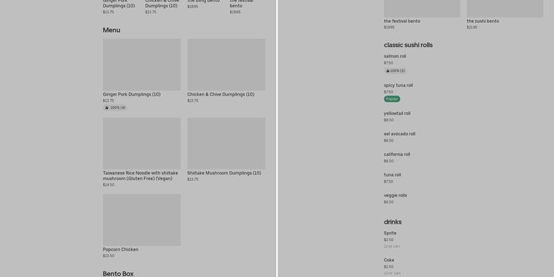 bling bling dumpling Menu