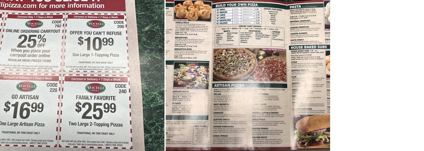 PIZZAHOLIC Menu