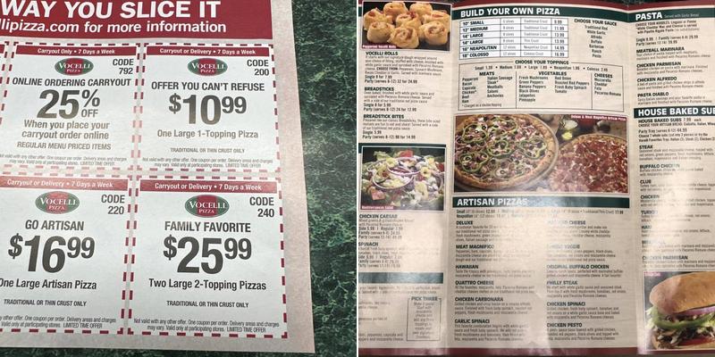 PIZZAHOLIC Menu