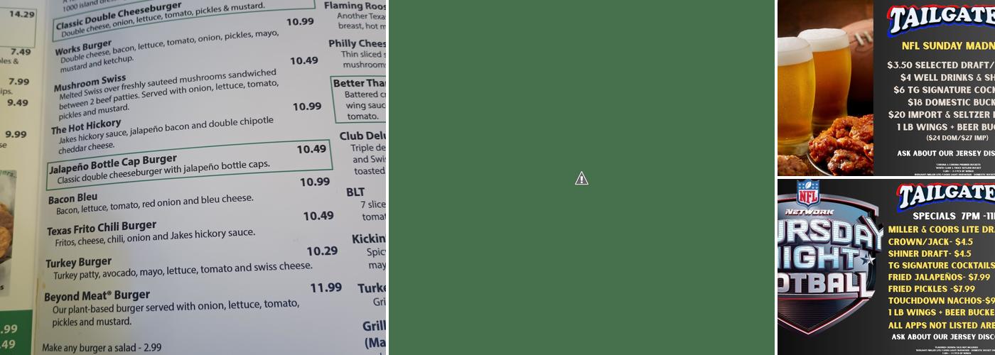 Tailgaters Sports Bar & Grill - Lake Highlands Menu