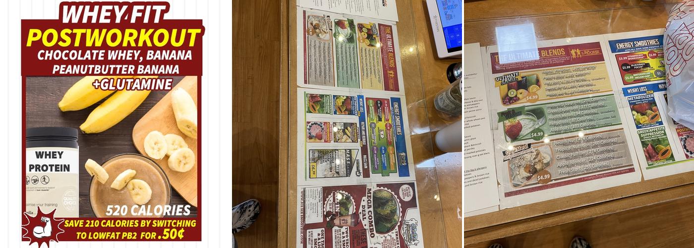 Ice Ice Smoothie Cafe & Supplements Menu