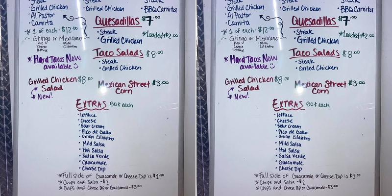 EL TORO TACO TRUCK Menu