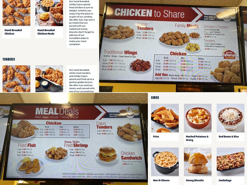 Krispy Krunchy Chicken Menu