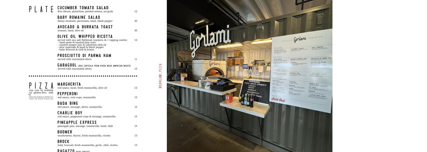 Gorlami Pizza Menu
