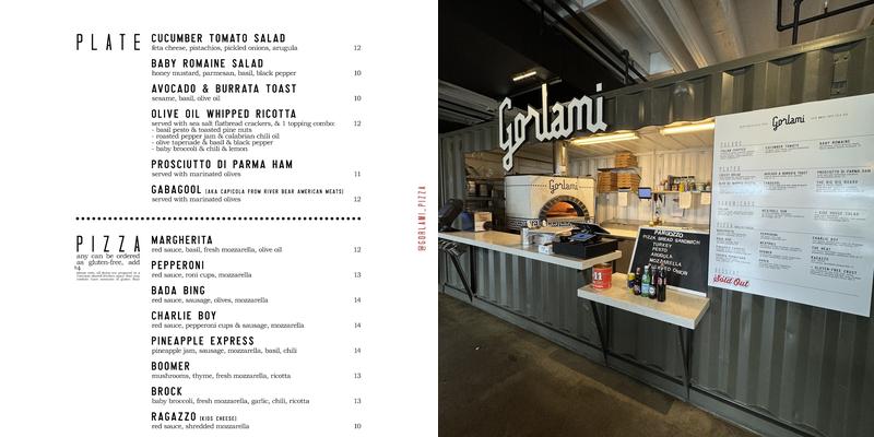 Gorlami Pizza Menu