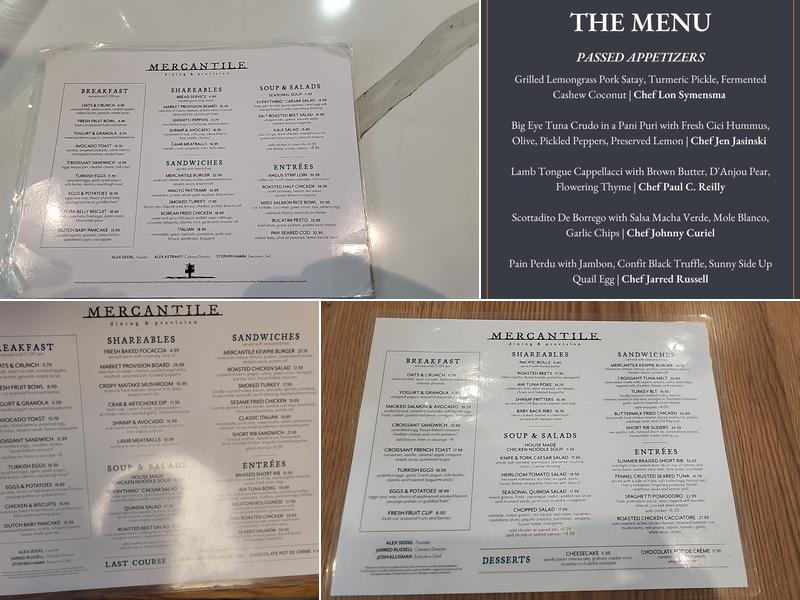 Mercantile Dining & Provisions Menu