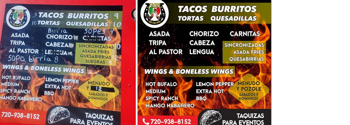 Tacos el espolon Menu