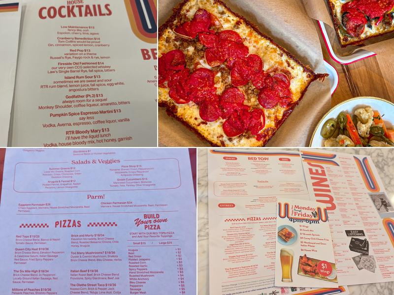 Red Tops Rendezvous Menu