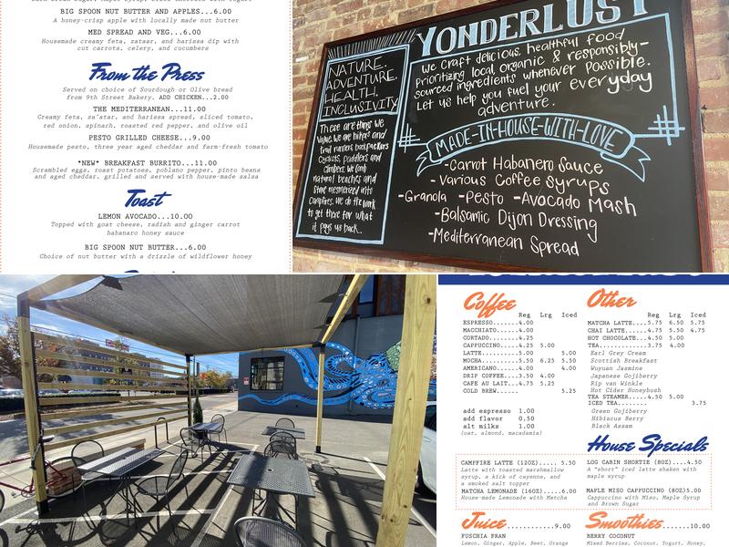 Yonderlust Cafe Menu