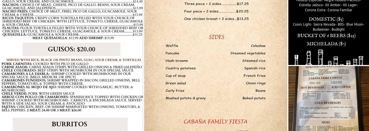 La Cabaña Menu
