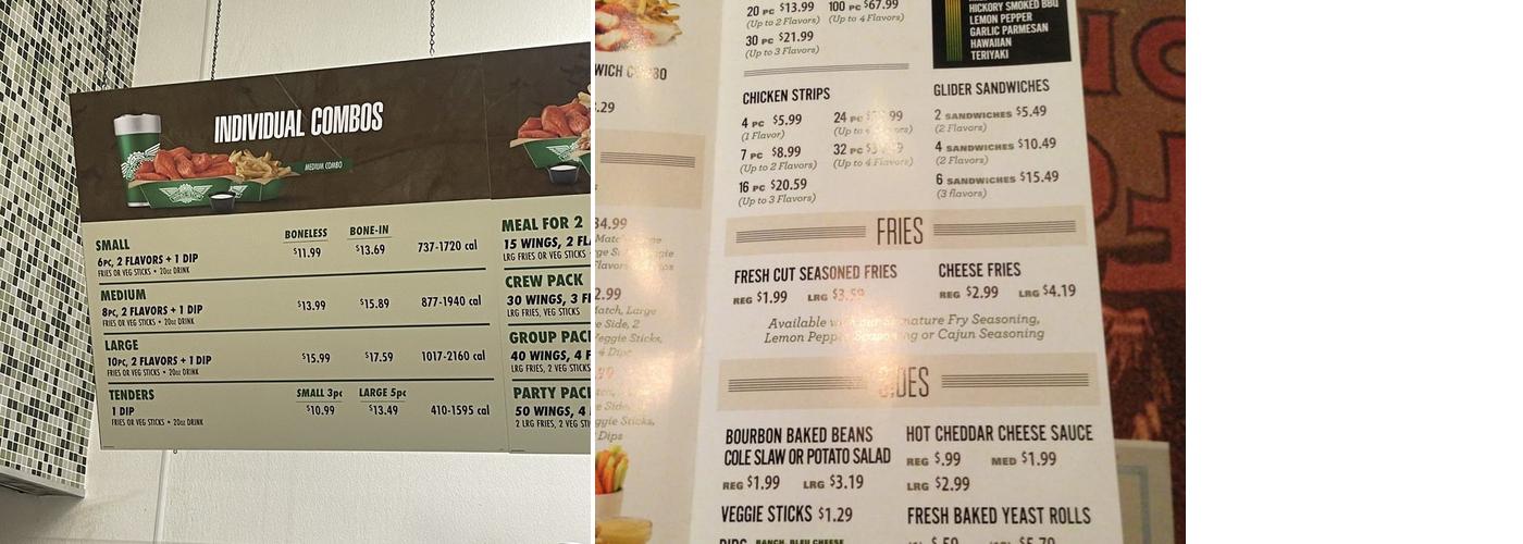 Wingstop Menu