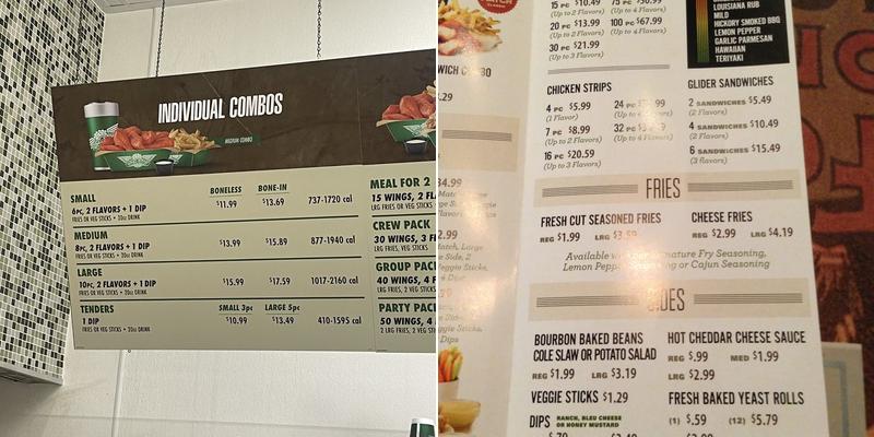 Wingstop Menu