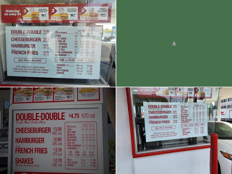 In-N-Out Burger Menu