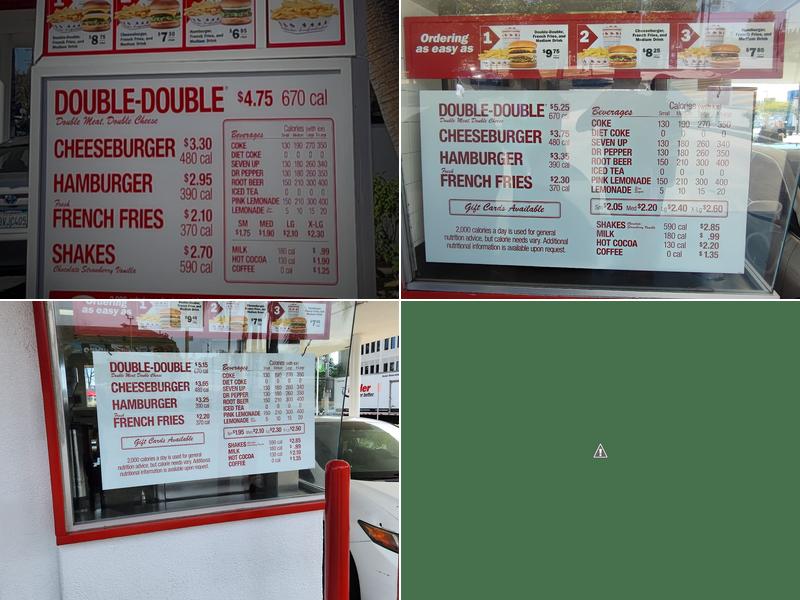 In-N-Out Burger Menu