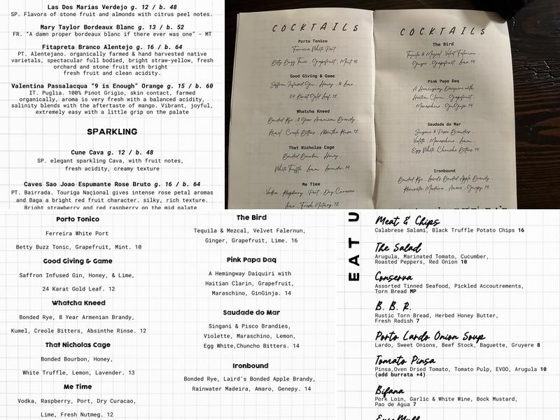 Grace & Proper Menu