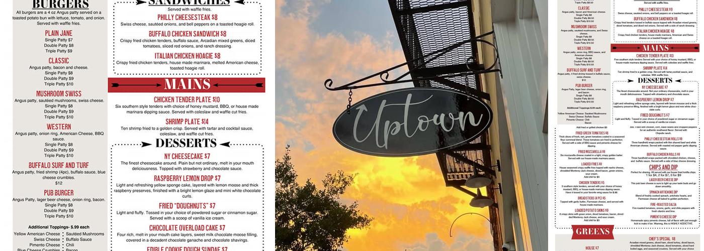 Uptown Sports Bar & Grill Menu