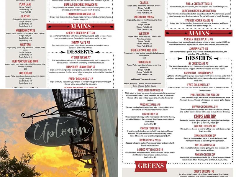 Uptown Sports Bar & Grill Menu