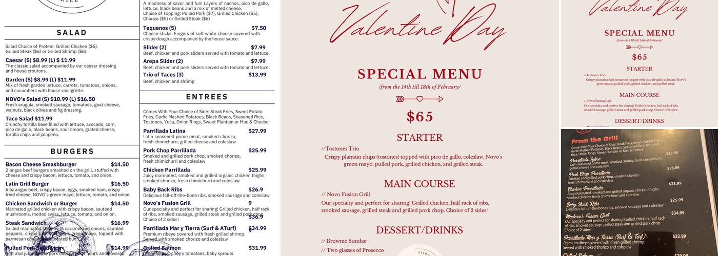 Novo Bar & Grill Menu