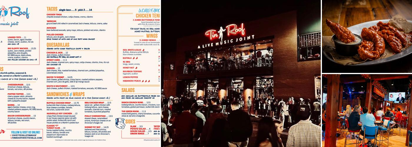 Tin Roof Menu