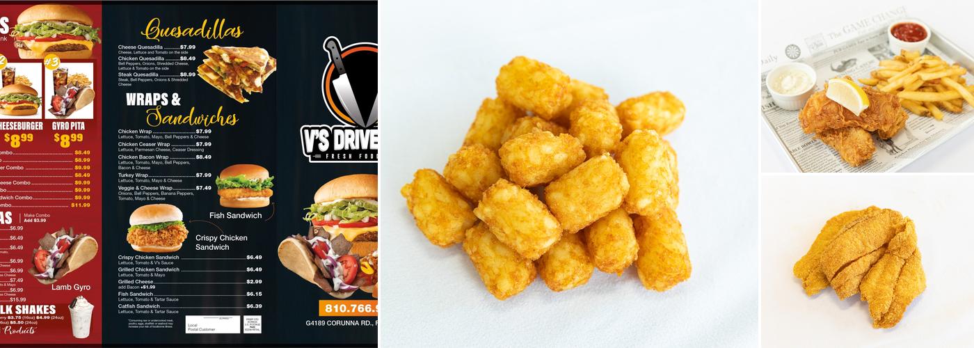 V’s Drive Thru Menu