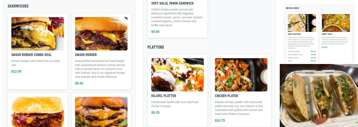 Just Halal Menu